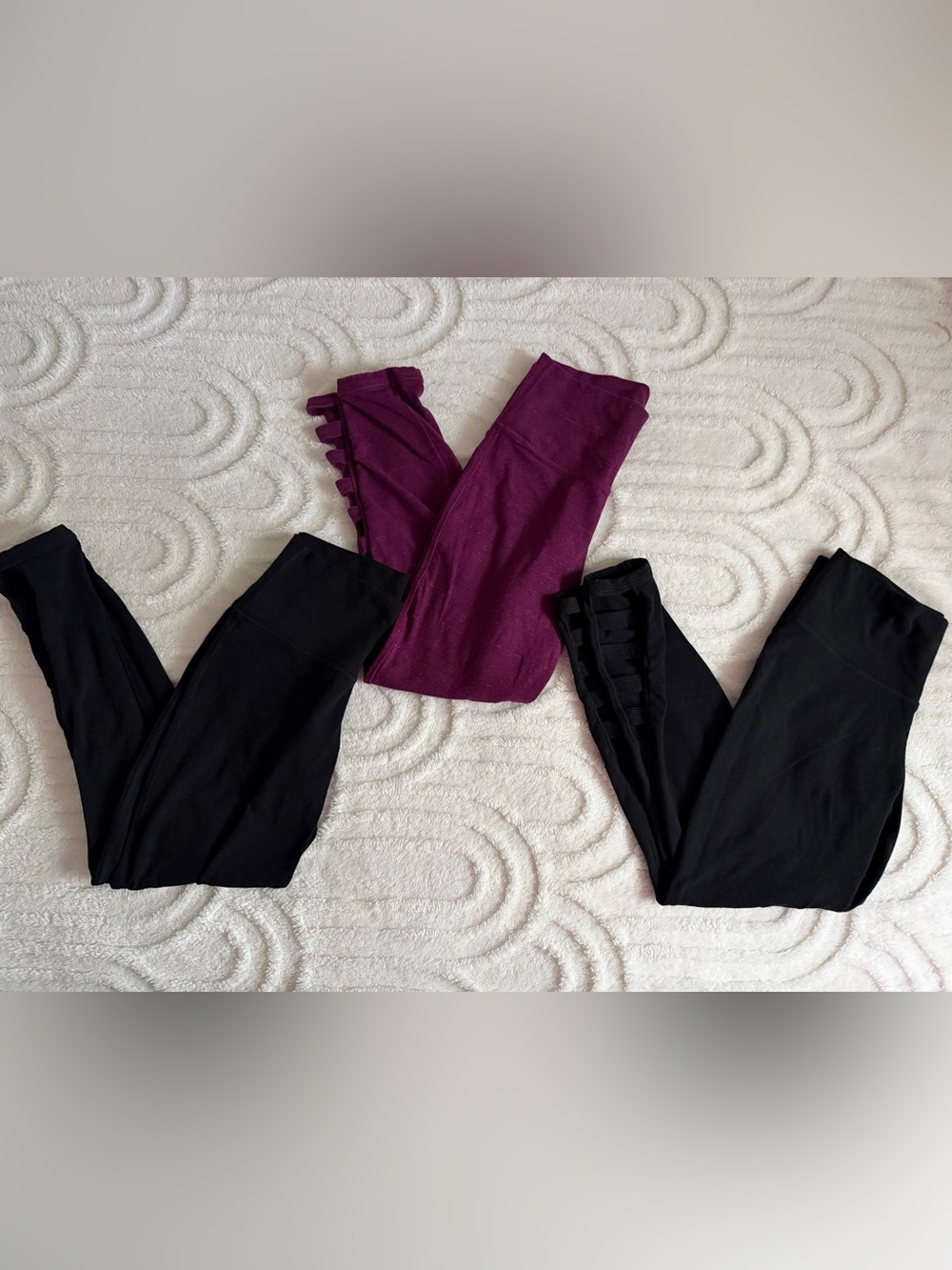 Old Navy Active Black & Plum Leggings Trio, Size M, EUC, Activewesr Athleisure